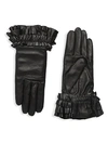 AGNELLE FROU FROU LEATHER GLOVES,0400012522098