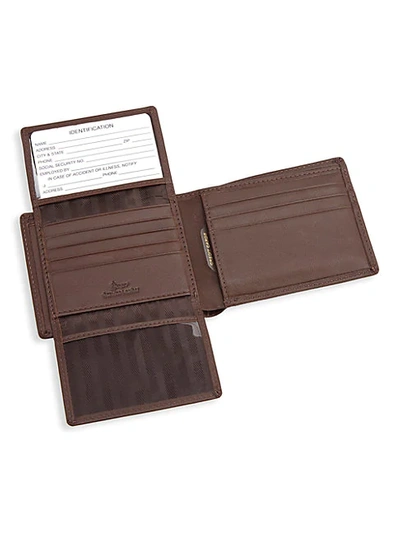 Royce New York Rfid Blocking Leather Bi-fold Wallet In Brown