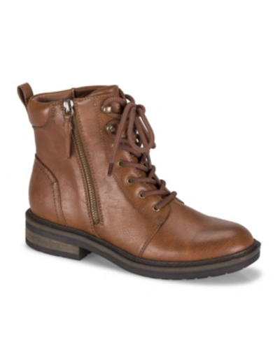 Baretraps Amysue Lug Sole Combat Boot In Cognac