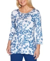 ALFRED DUNNER PETITE SAPPHIRE SKIES KNIT TOP