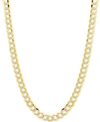 ITALIAN GOLD 28" TWO-TONE OPEN CURB LINK CHAIN NECKLACE IN SOLID 14K GOLD & WHITE GOLD
