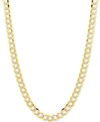 Italian Gold 30" Two-tone Open Curb Link Chain Necklace (3-5/8mm) In Solid 14k Gold & White Gold In Two-tone