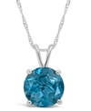 Macy's Garnet (2-1/3 Ct. T.w.) Pendant Necklace In Sterling Silver. Also Available In London Blue Topaz (2- In London Blue Topaz