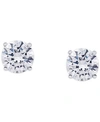 Macy's Cubic Zirconia Round Stud Earrings In Silver Plate, 3 Ct. T.w. In Silver