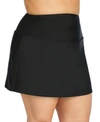 ISLAND ESCAPE PLUS SIZE TUMMY-CONTROL SWIM SKIRT, CREATED FOR MACY'S