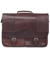 Mancini Buffalo Collection Porthole Laptop/ Tablet Briefcase In Brown