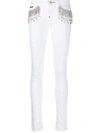 PHILIPP PLEIN CRYSTAL-FRINGE SLIM-FIT JEANS