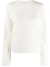 Jil Sander Knitted Round Neck Top In White