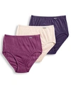 Jockey Elance French Cut Brief 3-pack In Boysenberry Oatmeal