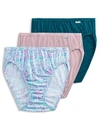 Jockey Plus Size Elance French Cut Brief 3-pack In Mauve,pastel,teal