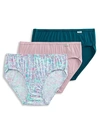 Jockey Plus Size Elance French Cut Brief 3-pack In Mauve,pastel,teal