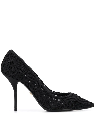 Dolce & Gabbana Cordonetto Lace Pumps In Black