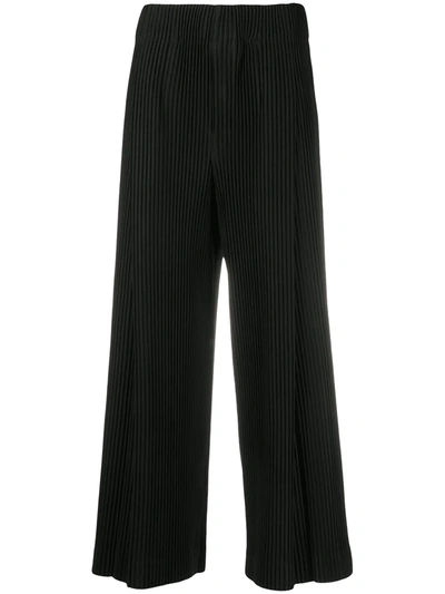 Issey Miyake Plissé Wide-leg Trousers In Black