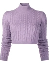 GCDS CABLE-KNIT CROPPED JUMPER