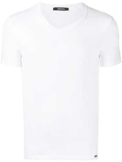 Tom Ford V-neck Cotton T-shirt In White