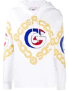 Gcds Logo Cotton Hoodie In White