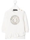 YOUNG VERSACE LOGO PRINT BLOUSE