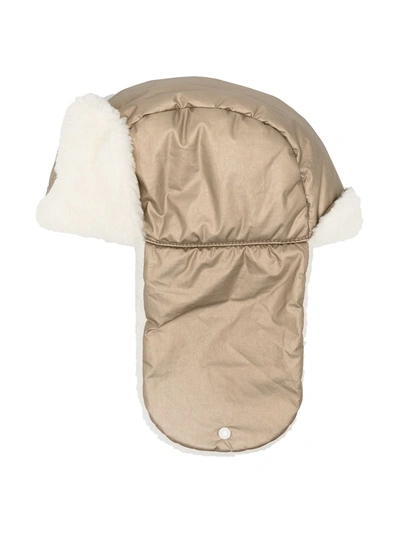 Moncler Kids' Faux Shearling-lined Trapper Hat In Gold