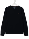 RALPH LAUREN LOGO EMBROIDERED WOOL JUMPER