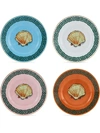 Richard Ginori Viaggio Di Nettuno Flat Bread Plates (set Of 4) In Blue