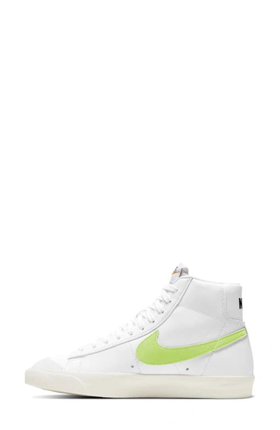 Nike Blazer Mid '77 Essential Sneakers In White,barely Volt,white,hyper Crimson Sail White