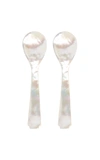 Lorenzi Milano Set-of-two Mother-of-pearl Caviar Spoons In White