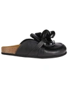 Jw Anderson Chain-trimmed Leather Slippers In Black