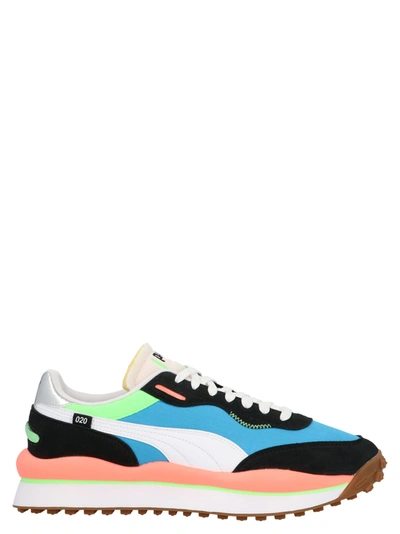 Puma Style Rider Play On Sneakers In Blue And Black-blues