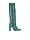 Paris Texas Women's Croc-embossed Leather Knee Boots In Green