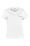 MAISON LABICHE EMBROIDERED COTTON T-SHIRT,KWTOLDSCHOOL WHITE