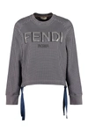 FENDI CROPPED COTTON SWEATSHIRT,FS7102AD96 F1BGT