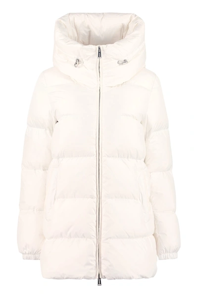 Add Hooded Full-zip Down Jacket In White