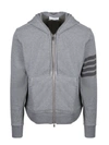 THOM BROWNE RELAXED FIT ZIP UP HOODIE,11585757