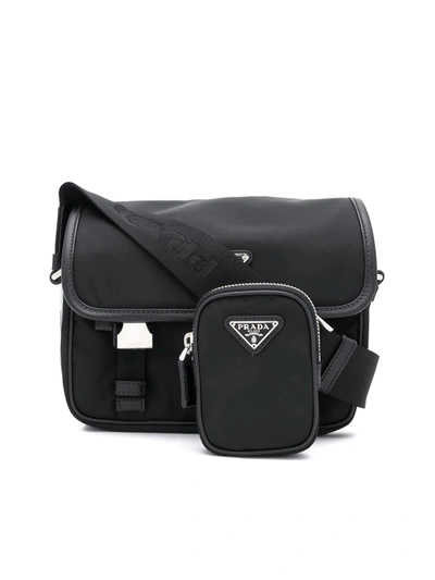 Prada Crossbody Messenger Bag In Black