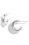 Argento Vivo Puff Small Curved Hoop Earrings In Silver