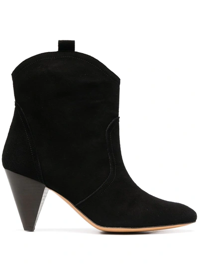 Tila March Diego Cone Heel Ankle Boots In Black