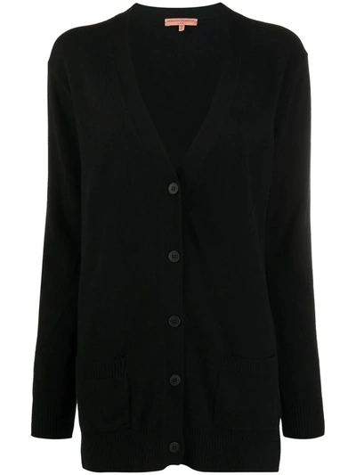 Ermanno Scervino Side-slit V-neck Cardigan In Black