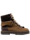 See By Chloé Eileen Shearling-trimmed Suede Ankle Boots In Brown