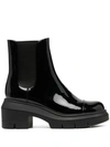 Stuart Weitzman Norah Patent Leather Chelsea Boots In Black