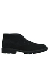 Tod's Man Ankle Boots Navy Size 9 Soft Leather In Black