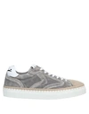 VOILE BLANCHE VOILE BLANCHE MAN SNEAKERS GREY SIZE 9 LEATHER, TEXTILE FIBERS