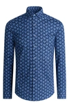 Bugatchi Regular Fit Stretch Cotton Button-up Shirt In Navy