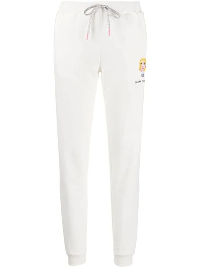 Chiara Ferragni Embroidered-motif Cotton Track Trousers In White