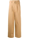 GANNI GANNI WOMEN'S BEIGE COTTON trousers,F4774185 38