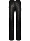 MARINE SERRE MARINE SERRE WOMEN'S BLACK LEATHER PANTS,P009FW20WU0 M