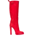 Dsquared2 Logo Knee-length Boots In Red