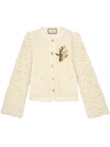 GUCCI CROCHET-FLOWER KNITTED CARDIGAN