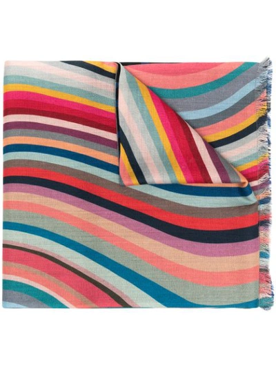 Paul Smith Colour-block Wave Scarf In Multicolor