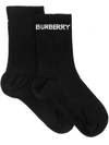 BURBERRY LOGO罗纹针织袜