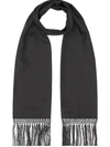 BURBERRY FRINGED SLIM SCARF